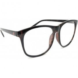 Aviator Nerd Glasses Classic Fashion Frame Clear Lens Square Round Rectangle - Tortoise Tall- Clear - CJ18WYN3790 $10.97