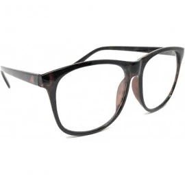 Aviator Nerd Glasses Classic Fashion Frame Clear Lens Square Round Rectangle - Tortoise Tall- Clear - CJ18WYN3790 $10.97