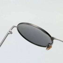 Round Women Vintage Sunglasses Polarized Retro Male Sun Glasses Round Metal Frame Uv400 - Gold With Black - C618WZ0D743 $12.93