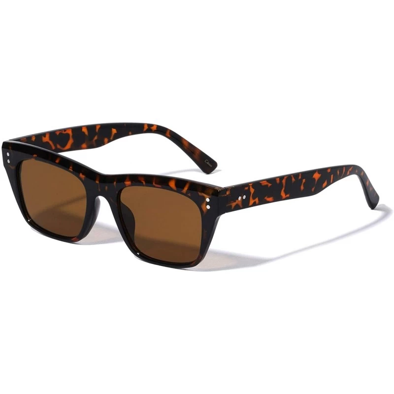 Square Belgium Classic Square Designer Fashion Sunglasses - Brown Demi - CR196XHN62D $10.80