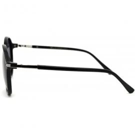 Butterfly Polarized Womens Designer Style Plastic Round Butterfly Sunglasses - Black Solid Black - CX18Y8KOAL9 $23.26