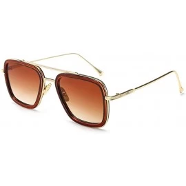 Square Sunglasses sunglasses Europe and the United States square men's flat mirror sunglasses sunglasses - CP18WATA2XR $25.27