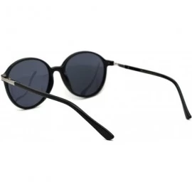 Butterfly Polarized Womens Designer Style Plastic Round Butterfly Sunglasses - Black Solid Black - CX18Y8KOAL9 $23.26