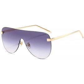 Oversized Rimless Mirrored Lens One Piece Sunglasses UV400 Protection for Women Men - Gray - CR198SE4A8D $29.14