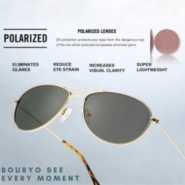 Square Classic Polarized Aviator Sunglasses for Small Face- Military Style Driving Sun Glasses 100% UV Protection - CG194MXDE...