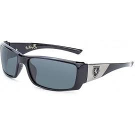 Rectangular Slim Shield Sunglasses - Black & Gunmetal - CU12KRCXBRB $11.20
