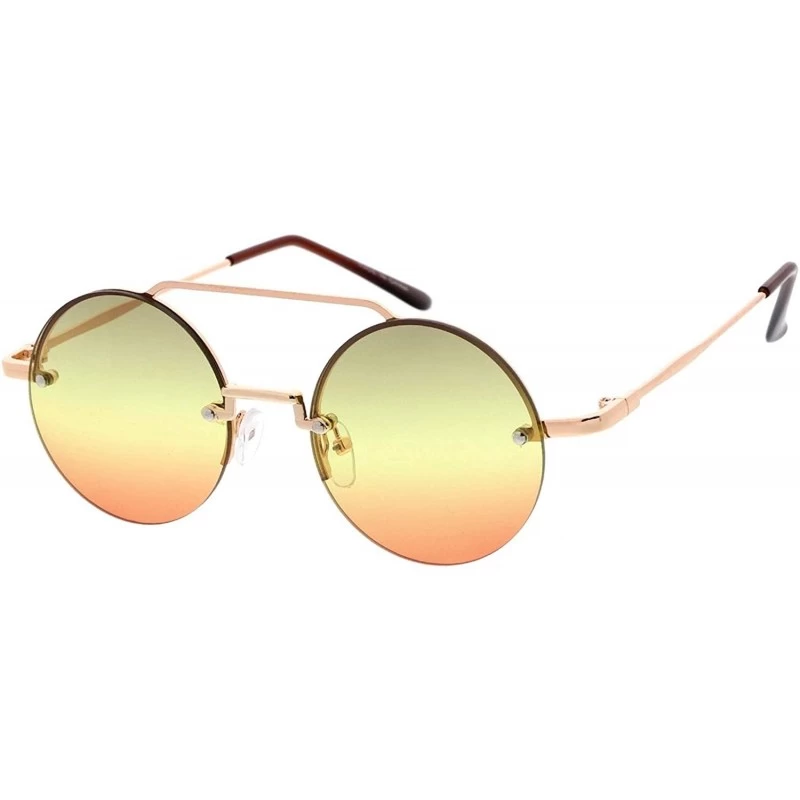 Round Wired Round Frame Candy Lens Fashion Sunglasses - Brown - CO18UES5XG8 $13.64