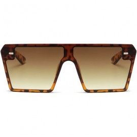 Oversized Classic Fashion Square Oversized Sunglasses for Women Men - Brown - CW18XI7905N $9.00