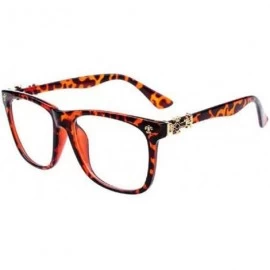 Rimless Women Vintage Optical Myopia Eyeglasses Men Plain Retro Eye Glasses Frame - Leopard - CY183OATANX $9.61