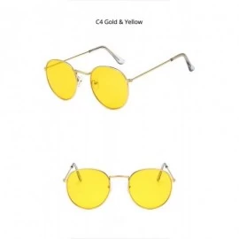 Square Retro Metal Frame Sunglasses Women Mens Red Yellow Green Lens Mirror Black Silver Gold Shades Sexy Sun Glasses - CO197...