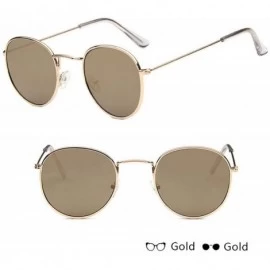 Square Classic Small Frame Round Sunglasses Women/Men Alloy Mirror Sun Glasses Vintage Modis Oculos - Gold Gold - CQ198508334...
