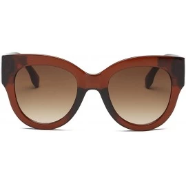Oval Sunglasses Retro Oval Polarized Goggles Glasses Eyewear - Brown - CW18QQOZU7M $10.65