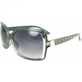 Square Stylish Square Sunglasses Green Frame Metropolitan Design Purple Black Lenses - C7110XI6FLJ $19.33