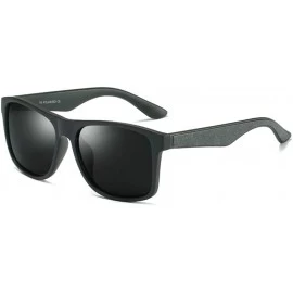 Square Hd Polarized UV400 Vintage Men Sunglasses Retro Rectangular Ultralight Glasses - Clear Black - CM18OX8ODIK $29.12