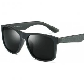 Square Hd Polarized UV400 Vintage Men Sunglasses Retro Rectangular Ultralight Glasses - Clear Black - CM18OX8ODIK $12.43