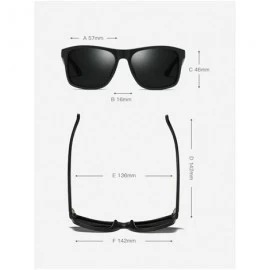 Square Hd Polarized UV400 Vintage Men Sunglasses Retro Rectangular Ultralight Glasses - Clear Black - CM18OX8ODIK $12.43
