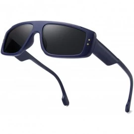 Sport Mens Sunglasses Polarized Sport Uv Protection Running Fishing Golf Driving - C3 Matte Blue Frame/Grey Lens - C9198DL6XE...