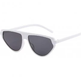 Cat Eye Polarized Cat Eye Sunglasses for Women - Flat Lens Polarized Vintage Eyewear - White - CE199L57R50 $8.19