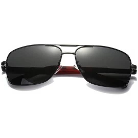 Aviator Al-mg Double Bridge Cool Men Frame Sun Glasses Polarized Mirror Sunglasses Myopia Minus Lens - Black - CI1904CQ9O3 $5...