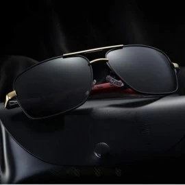 Aviator Al-mg Double Bridge Cool Men Frame Sun Glasses Polarized Mirror Sunglasses Myopia Minus Lens - Black - CI1904CQ9O3 $3...