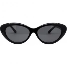 Oval Womens Oval Cateye Sunglasses Vintage Classic Fashion Shades UV 400 - Black (Black) - CS194X69E26 $20.19