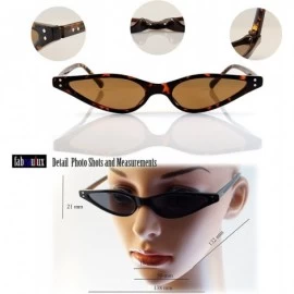 Cat Eye 90s Vintage Extreme Wide Metal Accent Slim Cat-Eye Sunglasses A146 - Tortoise/ Brown - CW18CHHRL2U $12.82