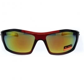 Sport Mens Rectangular Xloop Plastic Retro Sport Plastic Sunglasses - Red Yellow - C118E9EEXEY $7.46