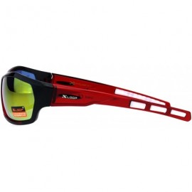 Sport Mens Rectangular Xloop Plastic Retro Sport Plastic Sunglasses - Red Yellow - C118E9EEXEY $7.46