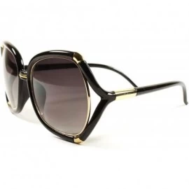Oversized Vintage Retro Designer Fashion Stylish Oversized Womens Sunglasses - Black - CA18XK2HQ3U $12.73