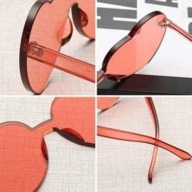 Rimless Heart Shaped Love Rimless Sunglasses One Piece Transparent Candy Color Frameless Glasses Tinted Eyewear - A - CO1903X...