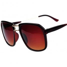 Oversized Women Mens Oversize Square UV Protection Sports Sunglasses Eyewear in Unisex - Brown - C412F67I4LP $14.32