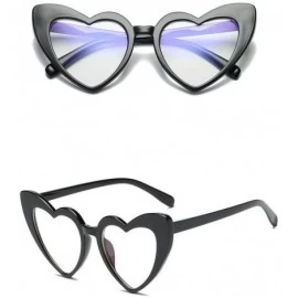 Rimless Heart Shaped Sunglasses for Women - Cat Eye Oversized UV Glasses Sun Glasses Vintage Party Heart Eyeglasses - F - CS1...