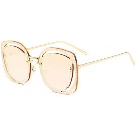 Round new style Fashion round metal Openwork Frameless sunglasses - Pink - C71887U9D3M $28.55
