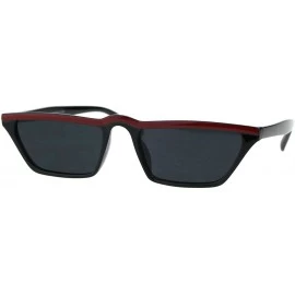 Rectangular Womens Narrow Rectangular Retro Vintage Classic Cat Eye Sunglasses - Red Black - CE18EN9U76T $8.60