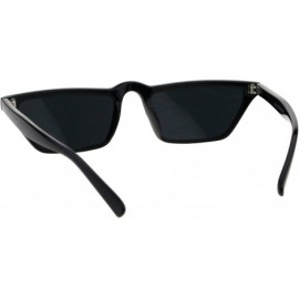 Rectangular Womens Narrow Rectangular Retro Vintage Classic Cat Eye Sunglasses - Red Black - CE18EN9U76T $8.60