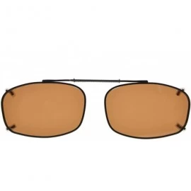 Oval UV Protection Polarized Lens Clip On Sunglasses 57mm Wide x 37mm Height Millimeters - C65-brown - CR18X94WO9X $19.11