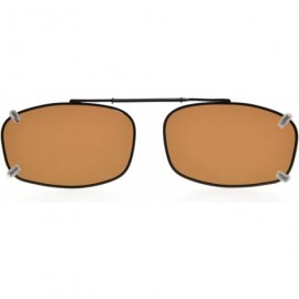 Oval UV Protection Polarized Lens Clip On Sunglasses 57mm Wide x 37mm Height Millimeters - C65-brown - CR18X94WO9X $11.56