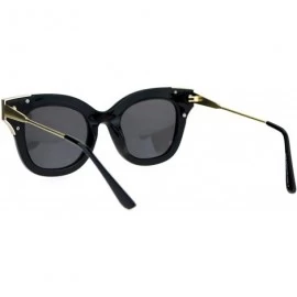 Butterfly Womens Fashion Sunglasses Square Butterfly Designer Style Eyewear UV400 - Black Gold (Black) - CK186KTHZWS $14.48