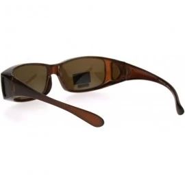 Rectangular Polarized Womens Pearl Rectangular 60mm OTG Fit Over Sunglasses - Brown - C1185G5HHZ7 $22.52