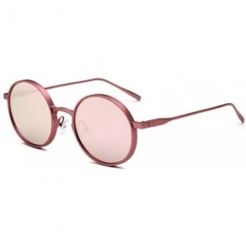 Round Round sunglasses Fashion UV protection sunglasses - Pink Color - CO18EII42D8 $23.16