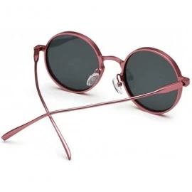 Round Round sunglasses Fashion UV protection sunglasses - Pink Color - CO18EII42D8 $23.16