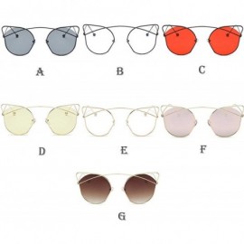 Aviator Women Unisex Fashion Cat Eyes Sunglasses New Shades Acetate Frame UV Glasses Sunglasses - E - C118SW9QEYL $11.39