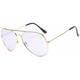 Aviator Unisex 3026 Gold Wire Frame Tinted Lens Aviator Sunglasses - Gold - CN182HI3RA6 $9.20