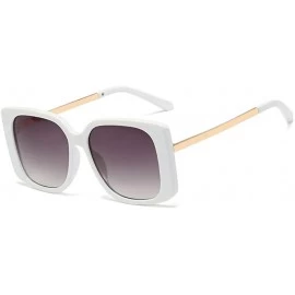 Aviator UV400 Women Sunglasses Rectangular Vintage Retro Bold Square Multi Tinted Frame - White - CW1963Z9GL0 $13.93
