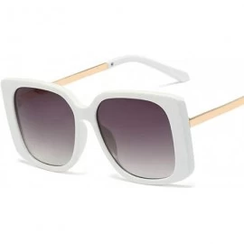 Aviator UV400 Women Sunglasses Rectangular Vintage Retro Bold Square Multi Tinted Frame - White - CW1963Z9GL0 $28.98