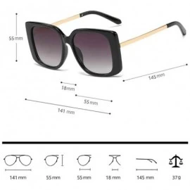 Aviator UV400 Women Sunglasses Rectangular Vintage Retro Bold Square Multi Tinted Frame - White - CW1963Z9GL0 $28.98