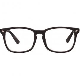 Square Plain Glasses Frame for Women Men non prescription Plastic full Frame Clear Lens - Matt Black - CK18QN3KDAM $19.77