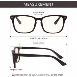 Square Plain Glasses Frame for Women Men non prescription Plastic full Frame Clear Lens - Matt Black - CK18QN3KDAM $11.29