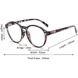 Round Student Myopia Glasses Fashion Retro Big-Frame Glasses Round Face - Black Flowers - CC18EAWI0RZ $20.62
