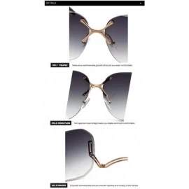 Goggle Sunglasses Transparent Rimless Tint Clear Pilot Sunglasses Women Cut Off Frameless Sun Glasses Shades Oculos - C1 - C1...
